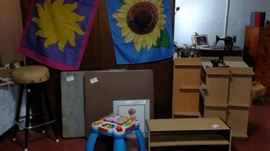 folding tables, flags and more