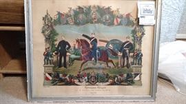 late 's german war print framed