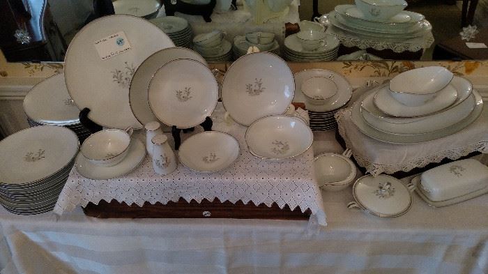noritake  set with silver accents
