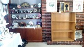 elvis doll, nice bookcase