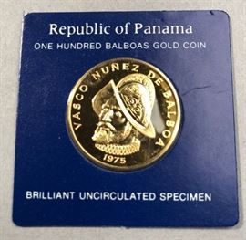 Lot 503 1975 Republic of Panama One Hundred Balboas Gold 