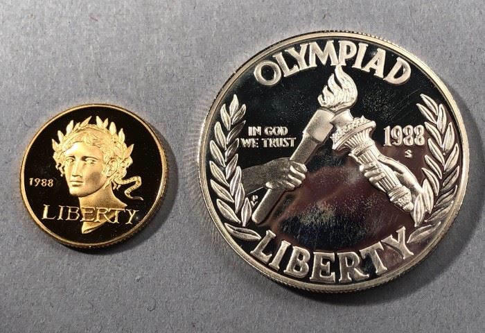 Lot 507 United States Mint 1988 Olympic Coins Set. Origi