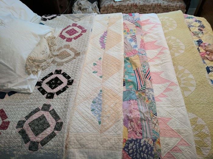 Each quilt is more beautiful than the next.  All hand stitched.