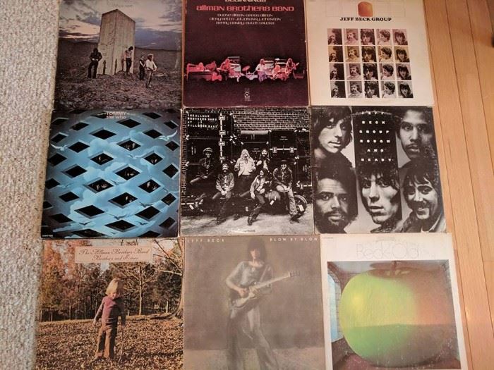 The Who Who's next, Tommy, The Allman Brothers Brother & Sisters w/insert, Beginings, Live at Fillmore East, Jeff Beck Blow by Blow, Jeff Beck Group, Rough and Ready, Beck-Ola.