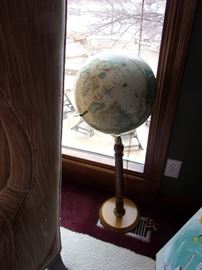 12" Replogle Globe on wood stand