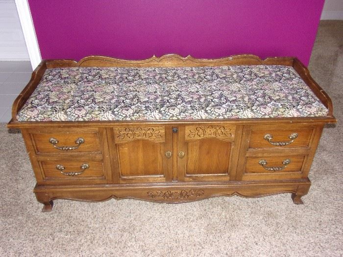 Lane Cedar hope chest with padded top