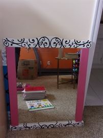 Mirror with hand painted frame