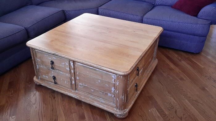 Shabby chic 6 drawer coffee table.