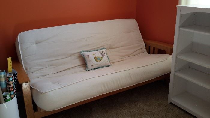 Full size futon mattress/sofa and wood frame.