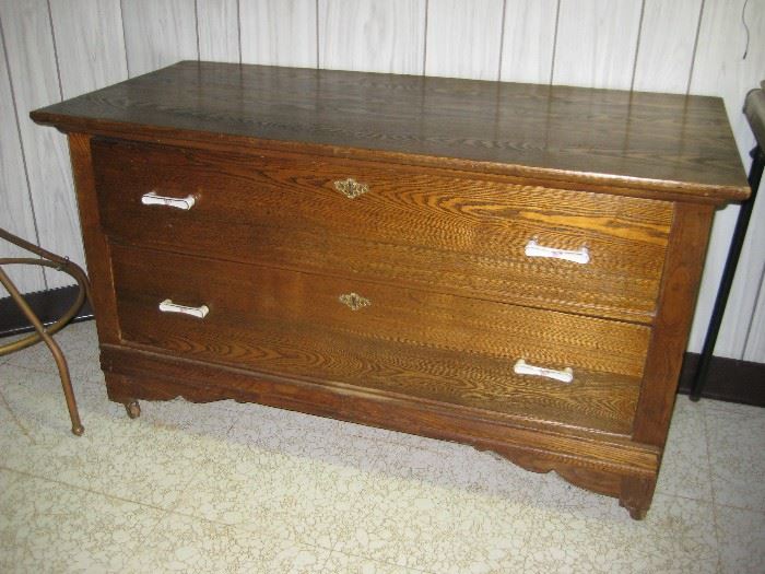 Antique oak low dresser