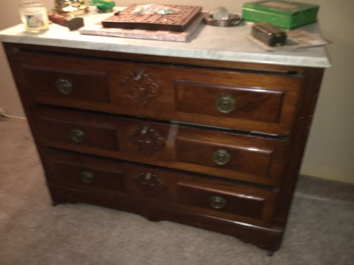 Antique marble top chest perfect condition