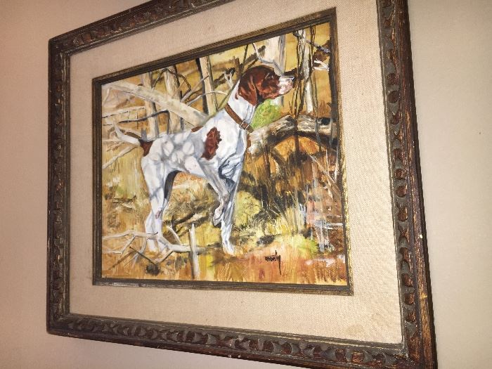 Wonderful painting of hunting dog
