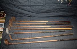 vintage Hickory share golf clubs with bag
