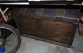 great antique leather top draws