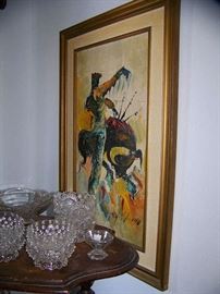 Mid Century Painting of Bullfighter