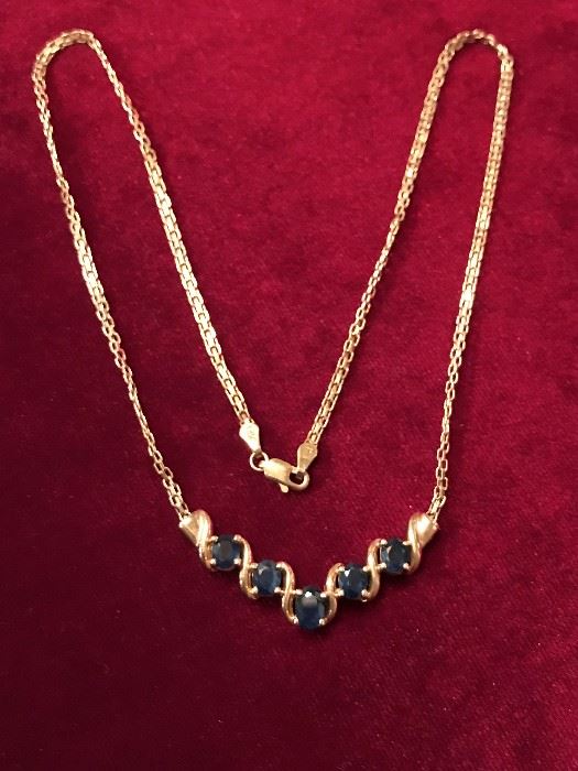 Sapphire and Gold Necklace