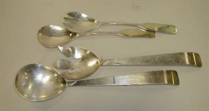 Silver plated salad servers