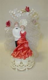 Plastic vintage wedding cake topper