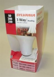 Sylvania 3-way 50/20/250 incandescent light bulb.    Multiple quantity available