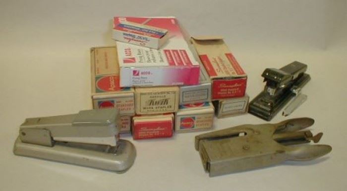 Staples and vintage staplers