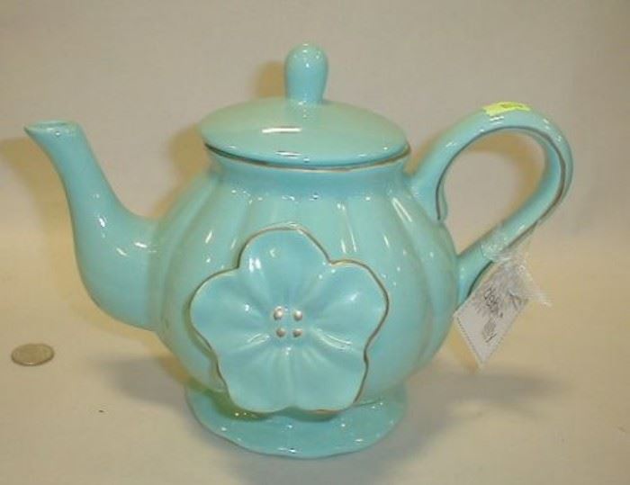 debi lilly design tea pot.  Made In China