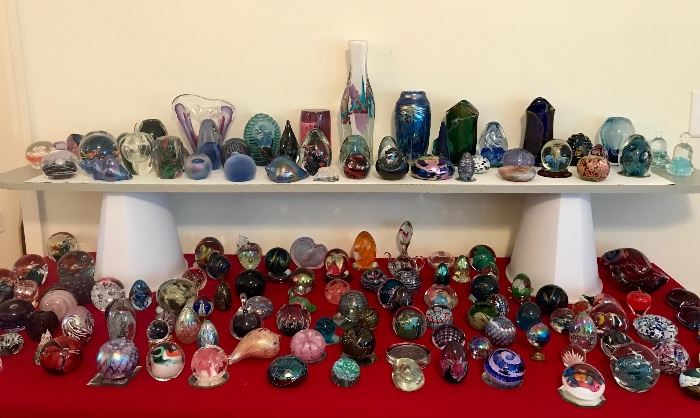 Collection of Signed & Unsigned Art Glass Paperweights