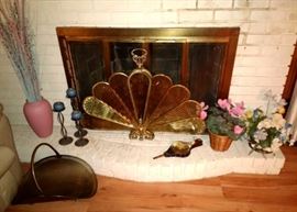 Brass Fan Fireplace Screen, etc