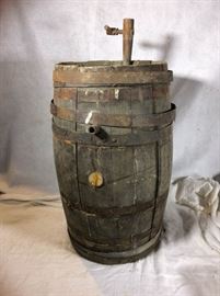 Antique Whiskey barrel and tap