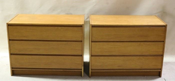 Danish  Vitre pair teak 3 drawer chests