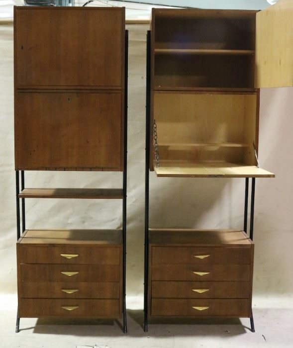 Unusual pair floating top bar cabinets