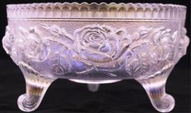 Iridized footed bowl