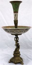 two tiered eperne - porcelain bronze