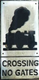 cast iron railroad sign