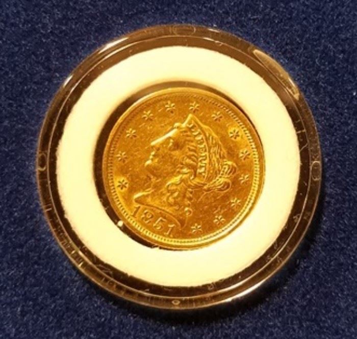 208 1851 $2.50 Liberty gold coin