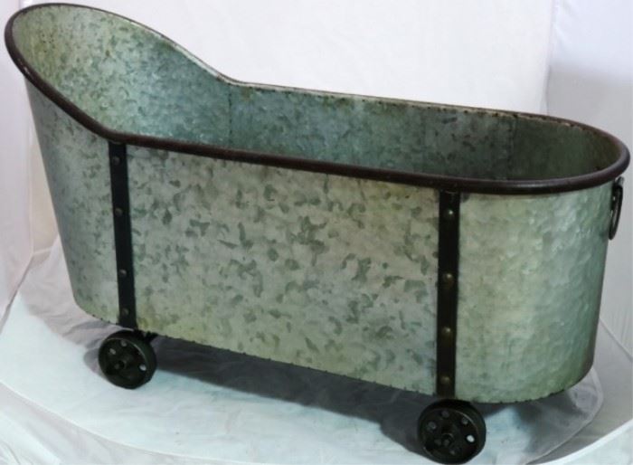 Galvanized tub on wheels