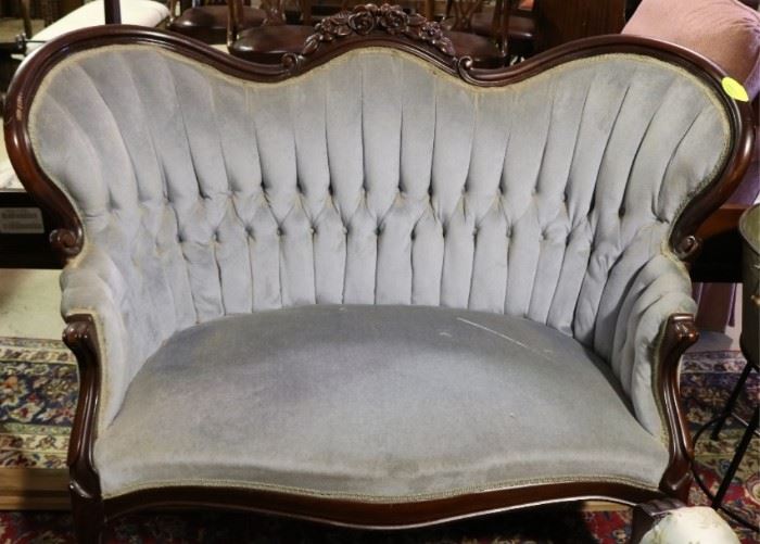 Victorian tufted settee