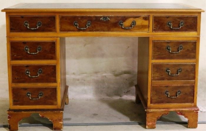 English leather top desk