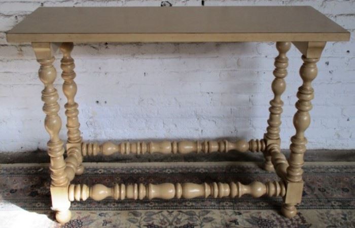 Spool carved table by Modern History