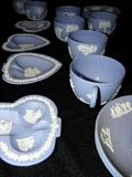 Wedgwood blue and white jasper ware.