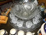 Crystal punch bowl set.