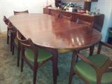 Teak Danish Modern table with 8 chairs