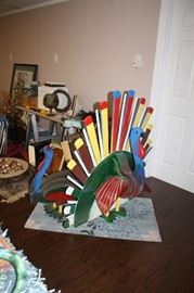 Handcrafted turkey family.  There are babies too.  Great for Thanksgiving or a cabin!!!