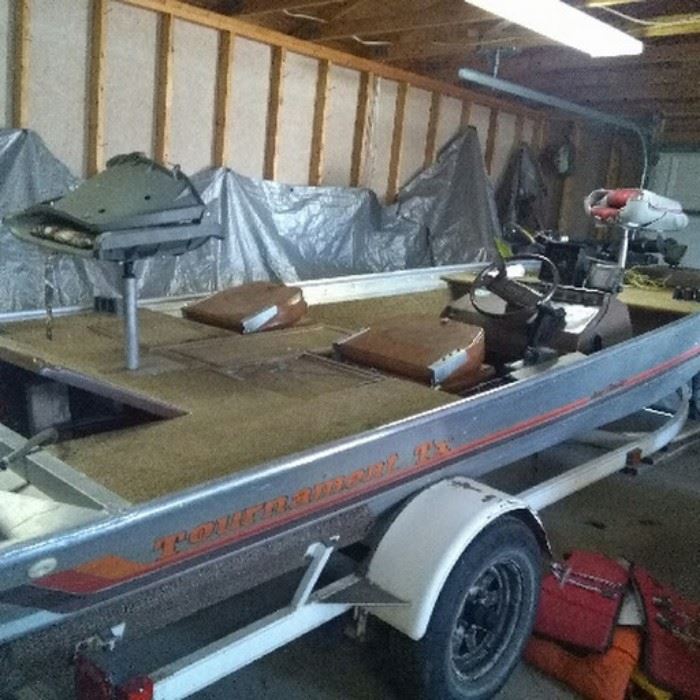 1984 Tracker, boat, motor and trailer with 50hp Mercury and trolling motor