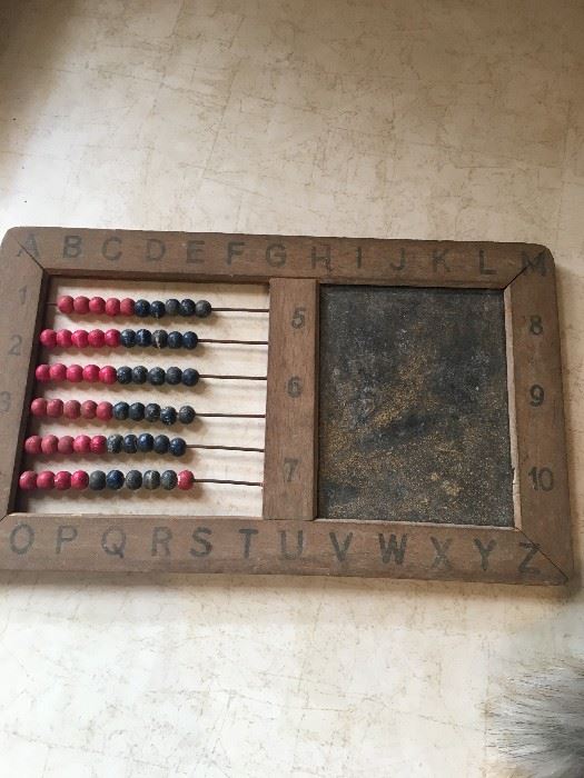 Antique Abacus and chalk board