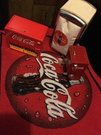 Coca Cola placemat, napkin dispenser