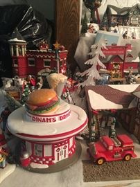 Dinahs Drive In collectible snow village pieces