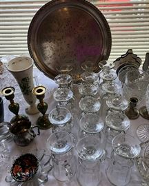 Handpainted Decorative Plates, Glassware, Salt & Pepper Sets, Silverplate