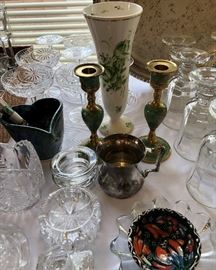 Handpainted Decorative Plates, Glassware, Salt & Pepper Sets, Silverplate