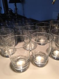 Etched cocktail glasses inscribed with “G”