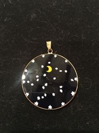 Maranon glass moon and stars pendant